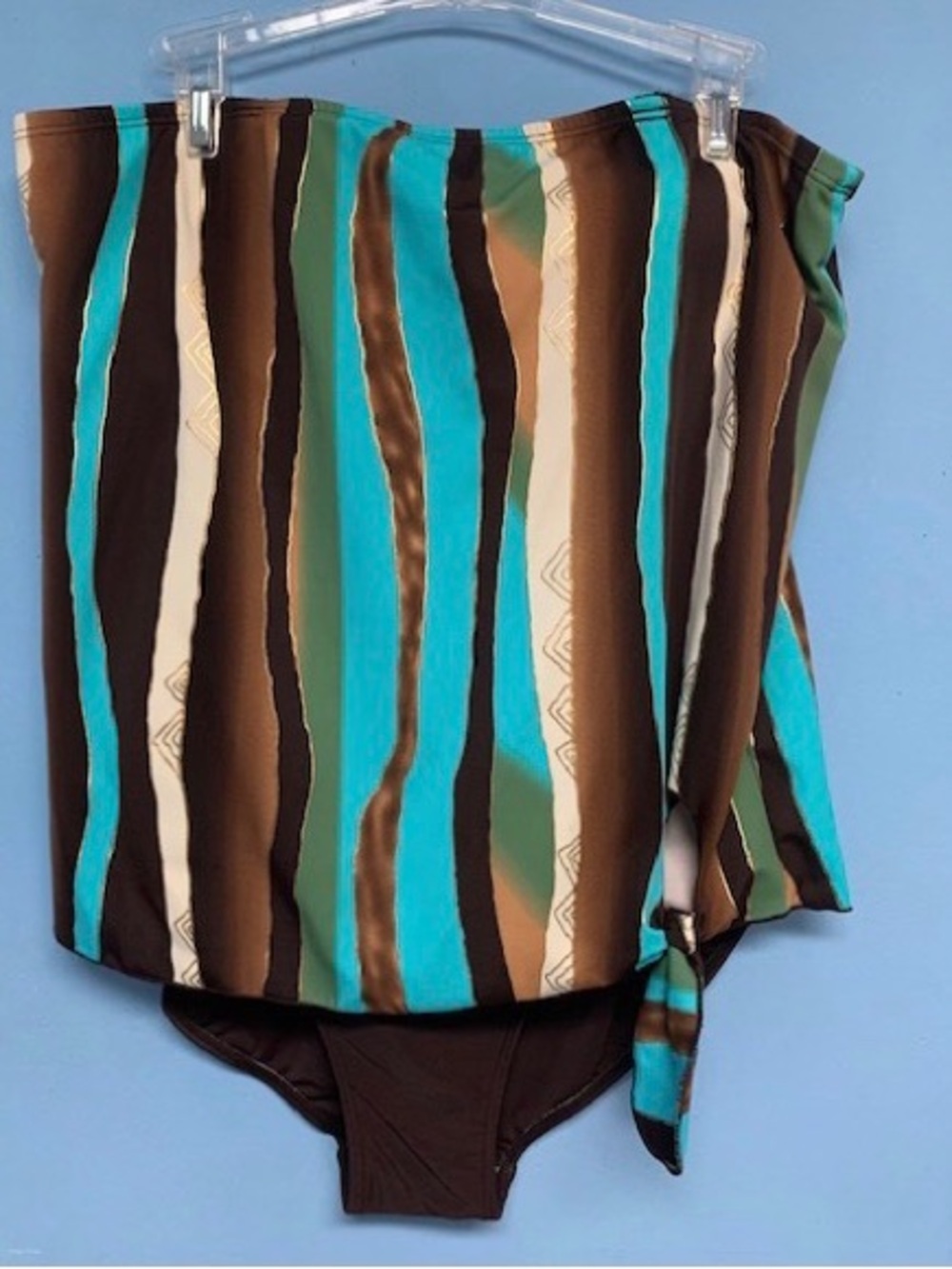 NWT tankini blouson bandeau strapless swimsuit top & bottom 7389-800